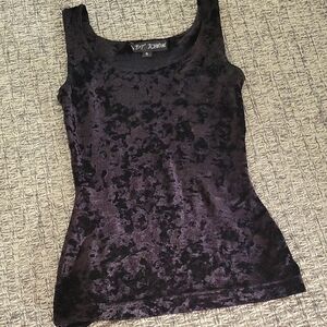 VINTAGE BETSEY JOHNSON BLACK CRUSHED VELVET TANK SMALL